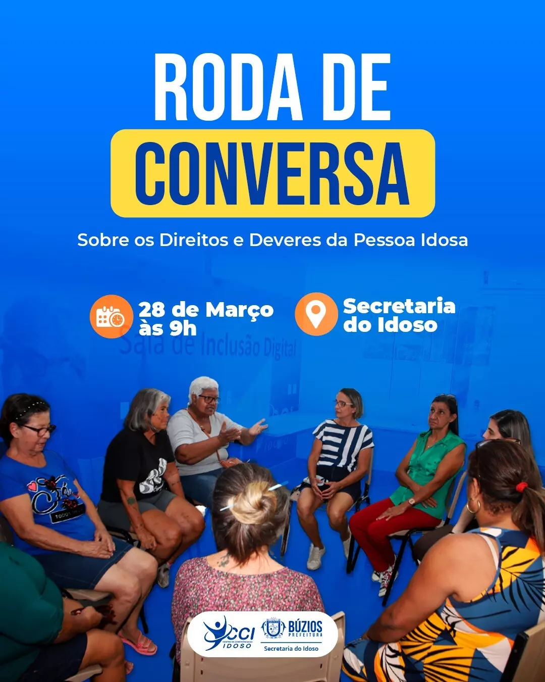 A Secretaria do Idoso realizará, na próxima sexta-feira (28), uma roda de conversa sobre os Direitos e Deveres da Pessoa Idosa, no Centro de Convivência do Idoso, às 9h, com o intuito de orientar os idosos do município. Neste encontro, os idosos terão a oportunidade de discutir e refletir sobre os direitos e responsabilidades que acompanham a idade. A roda de conversa abordará os seguintes temas: Discutir os direitos e deveres da pessoa idosa; Refletir sobre a importância da responsabilidade e do respeito; Fomentar a conexão e o diálogo entre idosos e outros membros da comunidade; Apresentação sobre os direitos e deveres da pessoa idosa; Discussões e debates sobre temas relacionados. A Secretaria do Idoso reforça a importância de garantir que todos os idosos tenham acesso à informação sobre seus direitos e deveres, promovendo um envelhecimento saudável e com dignidade.