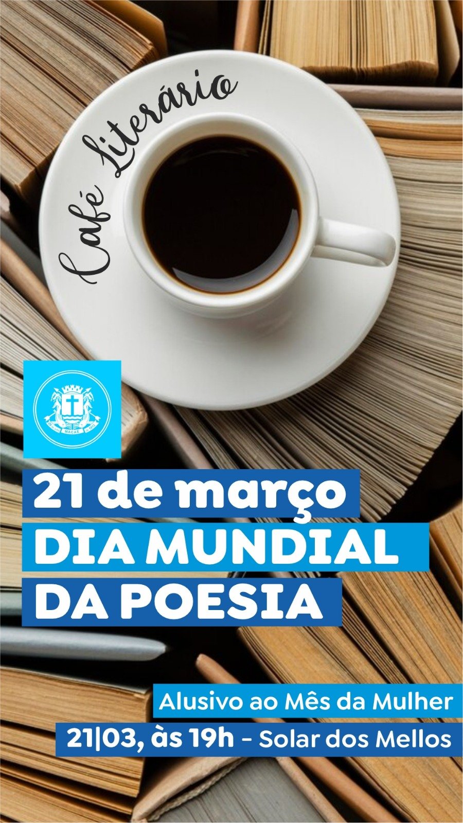 Café Literário celebra Dia da Poesia nesta sexta-feira