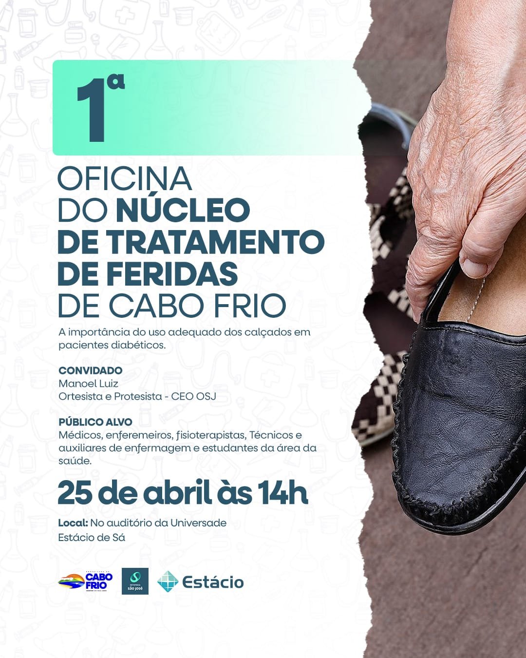 Núcleo de Tratamento de Feridas de Cabo Frio realiza oficinas para profissionais de saúde e pacientes diabéticos